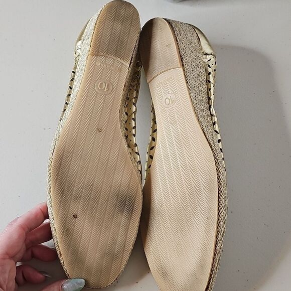 Sesto Meucci Gold and Tan Women's‎ Wedge  Flats 10 - Picture 8 of 12